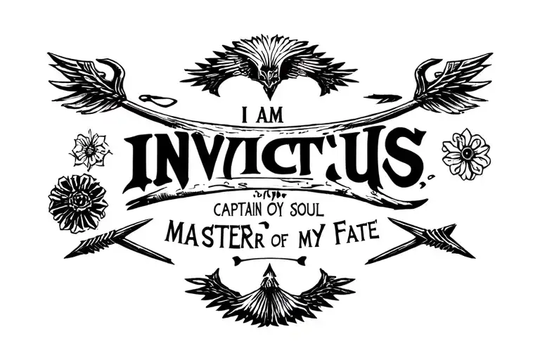 Invictus Arrow I Am Captain Of My Soul Master Of My Fate