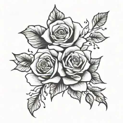 Forearm Tattoo Cover Up With Roses And Stars In Black Color
