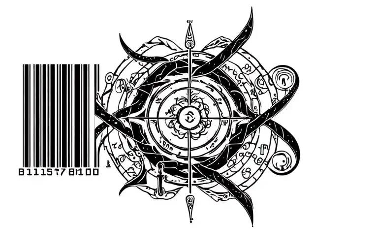 Barcode And Zodiac Symbol Intertwined