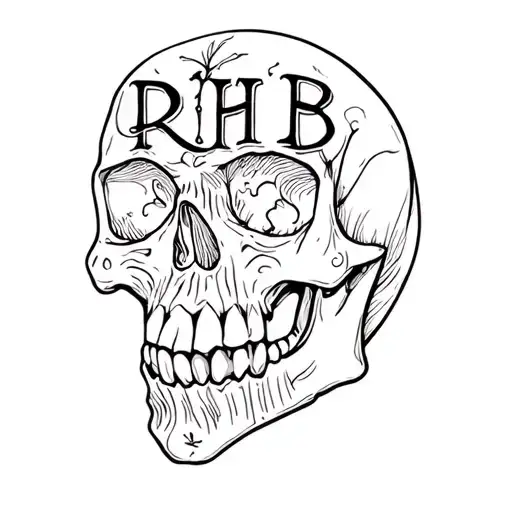 A Skull With The Word Rhb On It