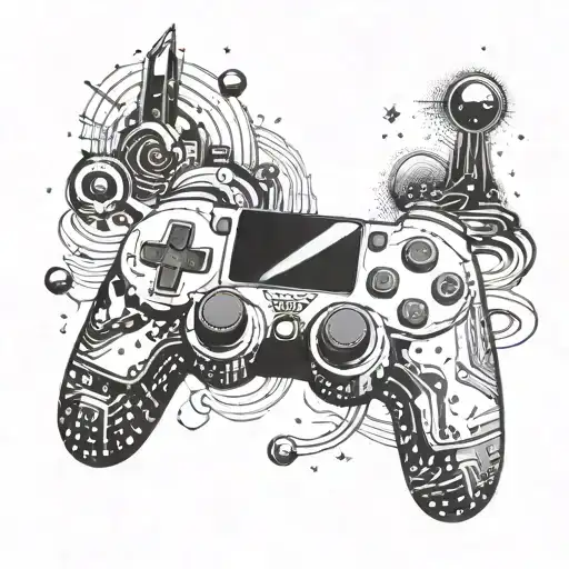 A Futuristic Gaming Controller Surrounded By A Galaxy Backdrop