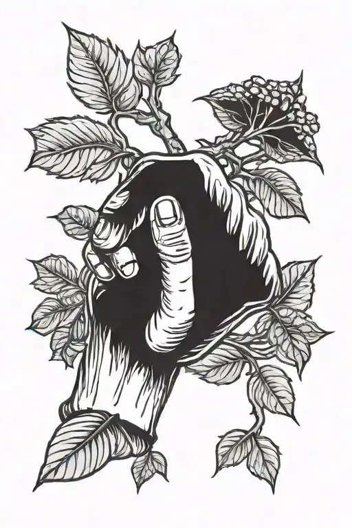 One Hand Holding Ash Branch Representing Brotherhood