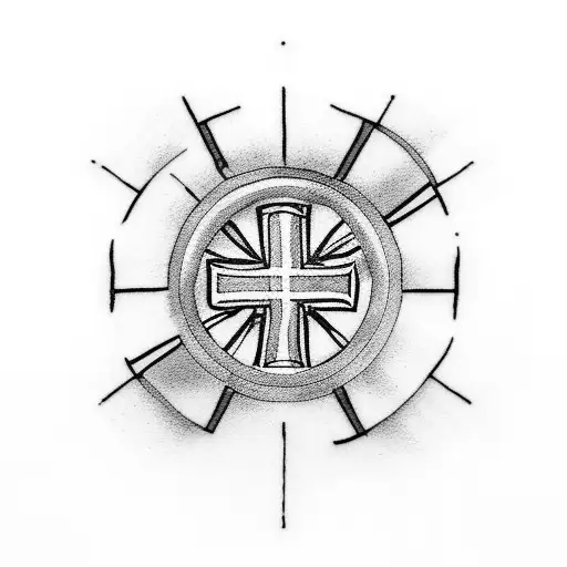 A Small Cross With A Little Semicolon Inside It In The Centre