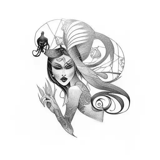 A Beautiful Woman In All Black Dancing Portraying As A Image Of Karma