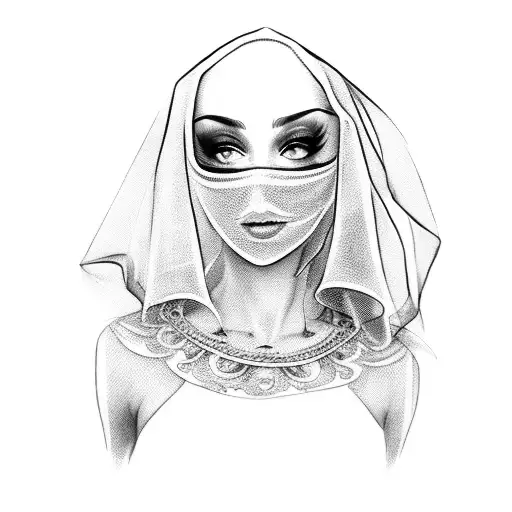 A Very Beautiful Woman With A Veil In All Black Dancing Portraying As A Image Of Karma