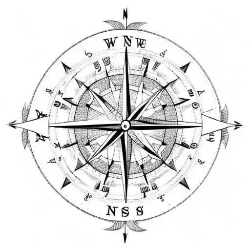 Compass With A Nautical Map And Islands