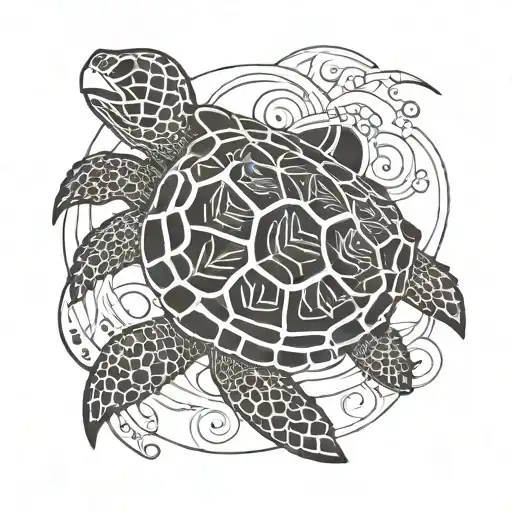 Turtle And Crescent Moon