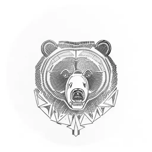 Grizzly Bear Looking At Teddy Bear In Mirror