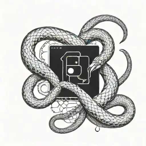 A Futuristic Biomechanical Snake Intertwined With Circuitry And Computer Components