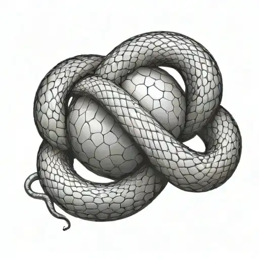 Large Snake Wrapped Around A Ball With The Number 8