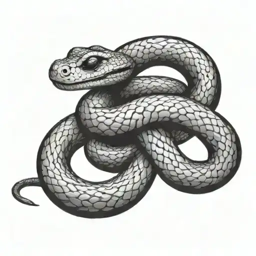 Large Snake Wrapped Around An 8 Ball