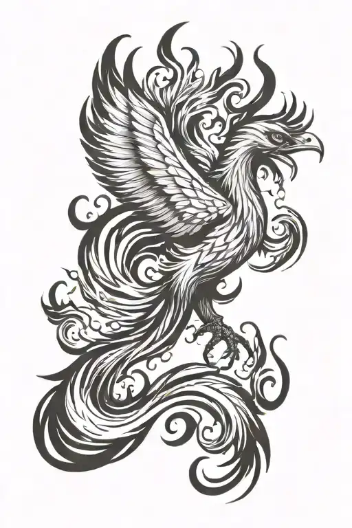 Phoenix Rising From Flames