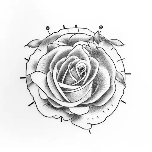 Clock And Roses On Forearm