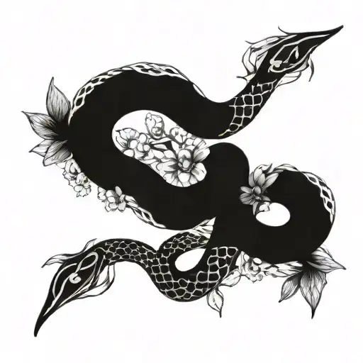 Angel Snake In Flowers