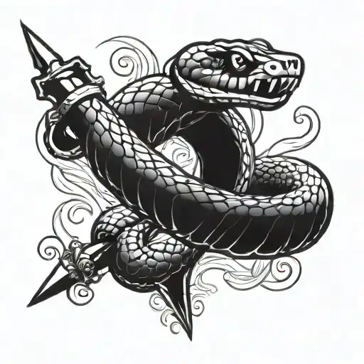 Snake Wrapped Around A Dagger