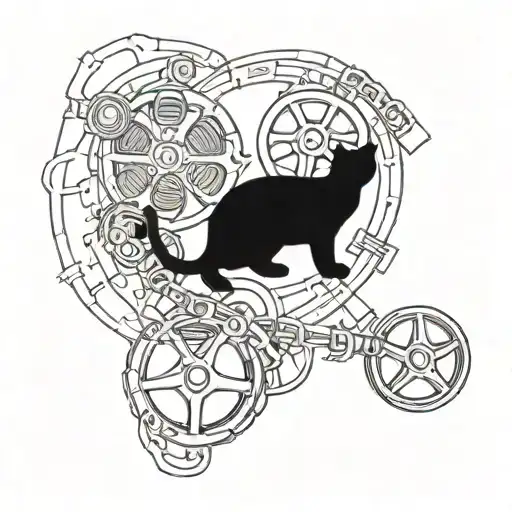 A Movie Reel Intertwined With A Cat Silhouette