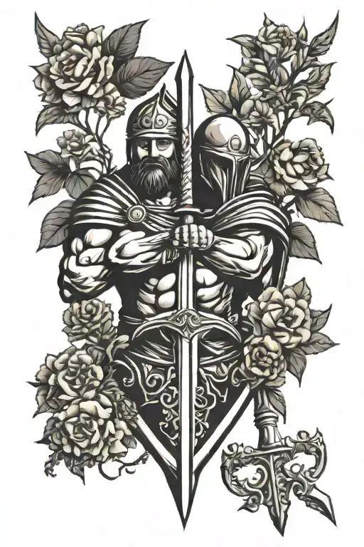 Olivenbaum Und Leonidas Mixed With Sword