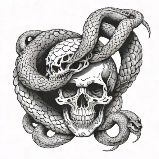 Skull And Snake Wrapped
