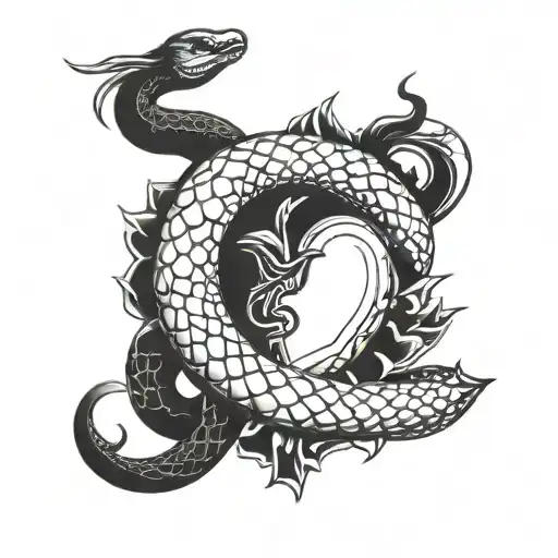 Snake Coiled Sacred Heart