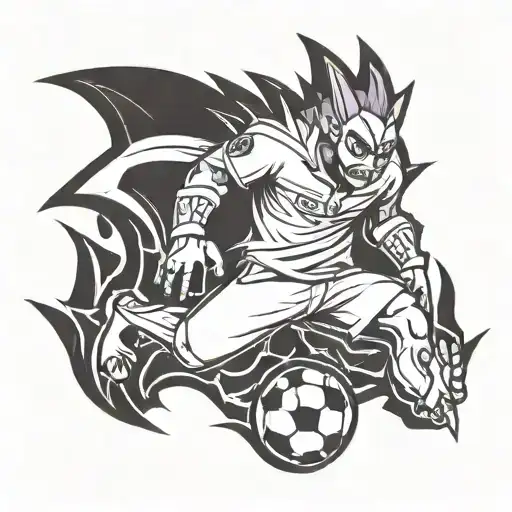 A Gengar-inspired Soccer Player Wearing A Fc Barcelona Jersey