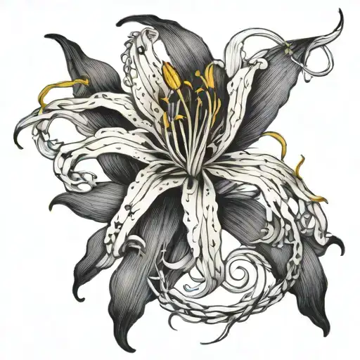 Spider Lilly With A Centipede