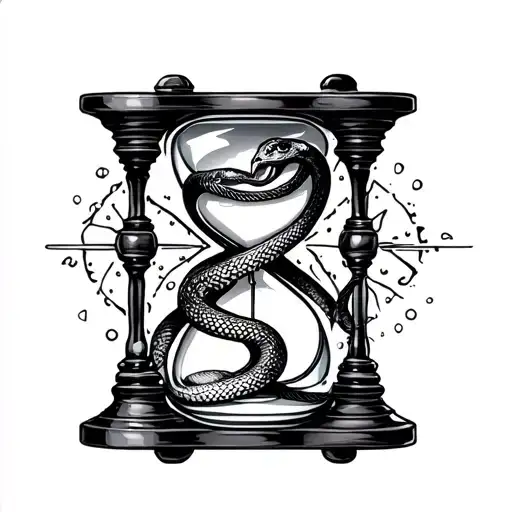 Hourglass With Snake Inside Representing