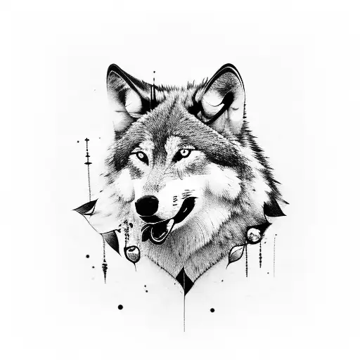 Wolf With A Rose In His Mouth