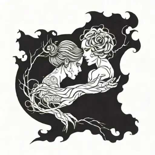 A Couple Following Each Other Into The Darkness