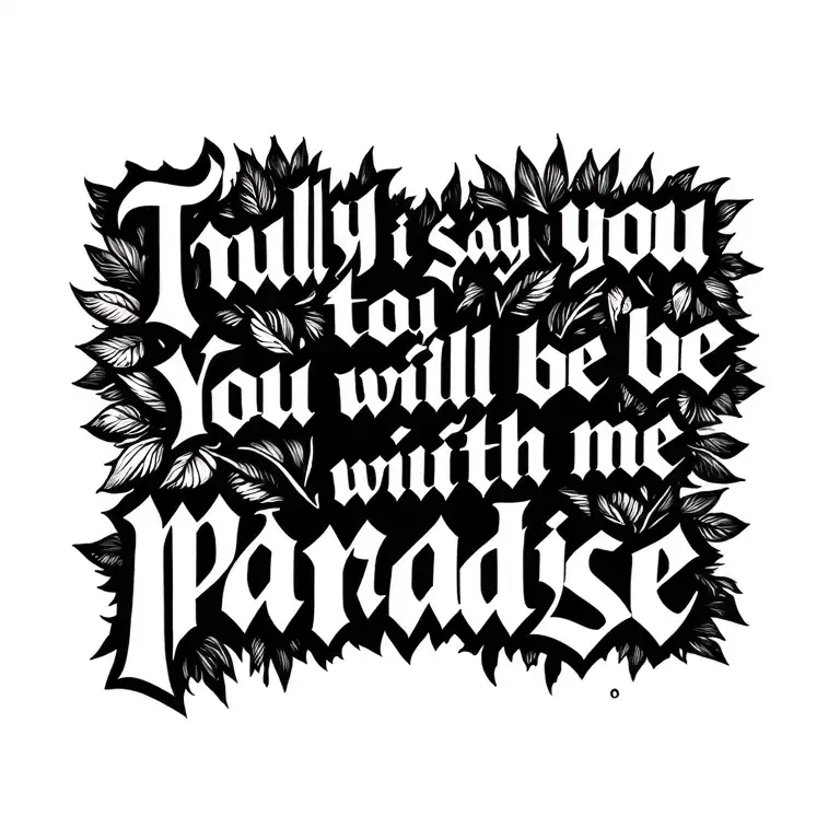 Writing The Quote 'Truly I Say To You You Will Be With Me In Paradise' In A Calligraphy Font
