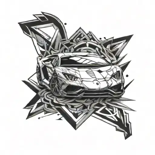 Lamborghini Aventador Svj Front View With Lamborghini Logo In The Background