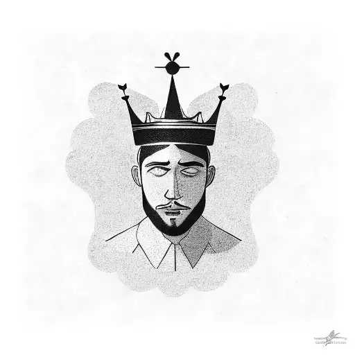 King With Crown And Money