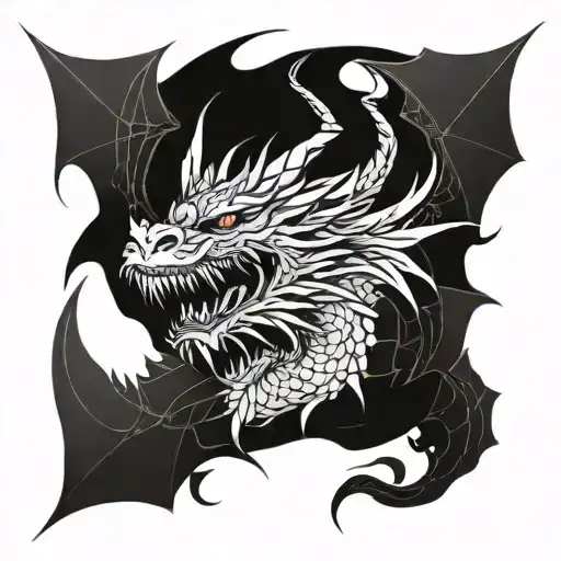 A Fierce Dragon In A Dramatic Battle Scene