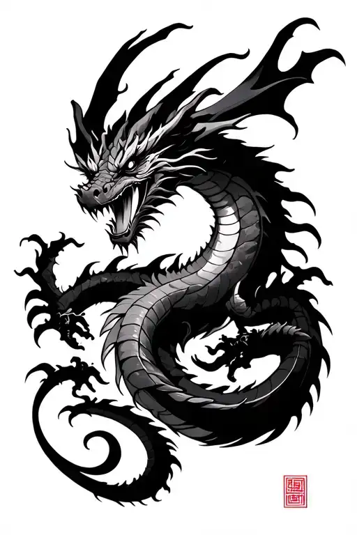 Dragon Emerging Towards The Top