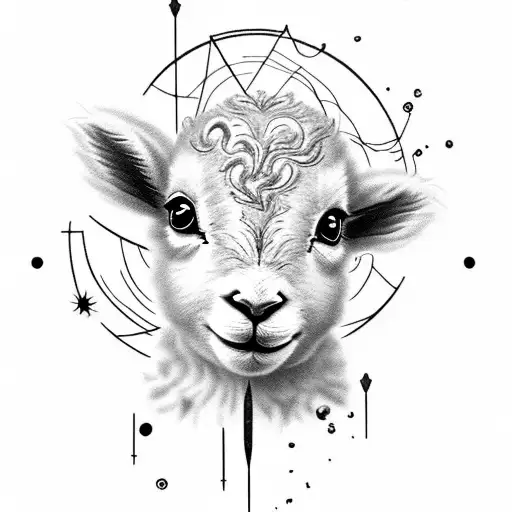 Baby Lamb Killed By Arrows Fierce Spirit Of An Adult Lamb Coming Out Of Its Wounds