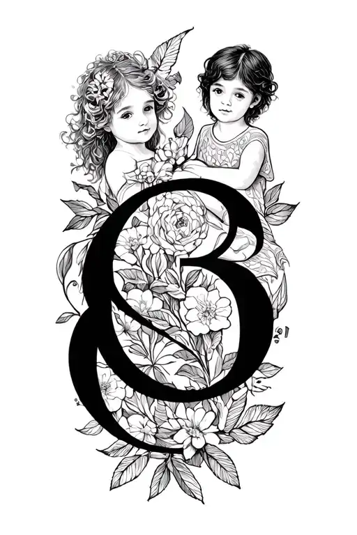 Children's Initials Intertwined