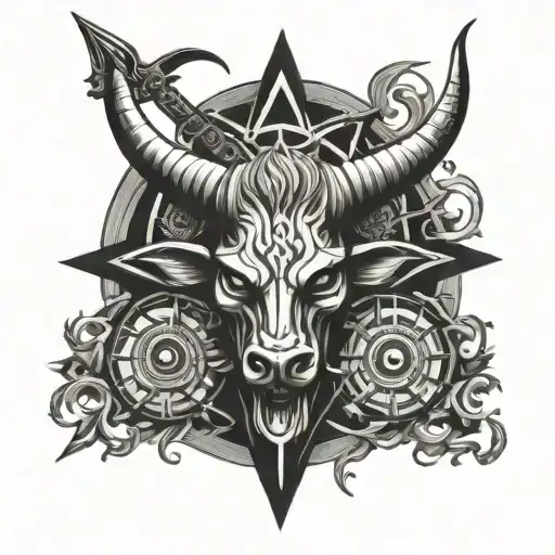 Trident And Bull And Third Eye Spearate