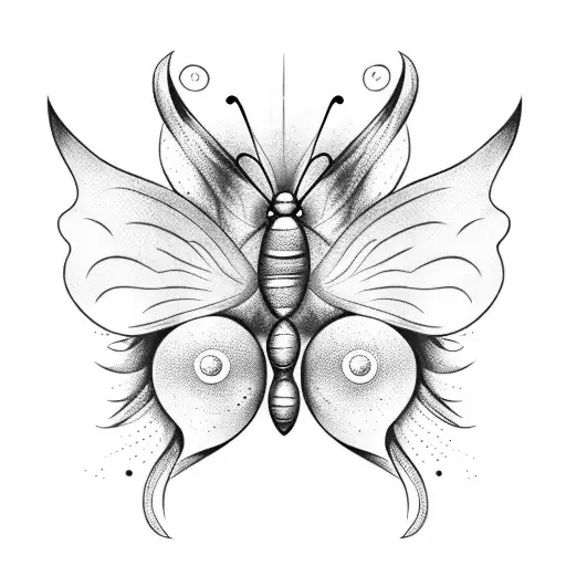 Butterfly With Stars Moon And Sun