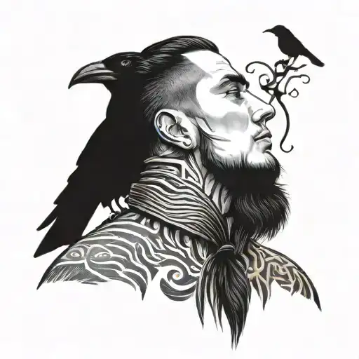 Havik With A Crow On It Who Is Pecking His Neck Barber Wire Around The Havik