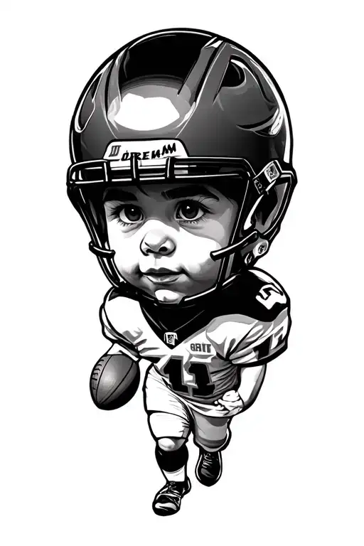Football Player Kid With Dream
