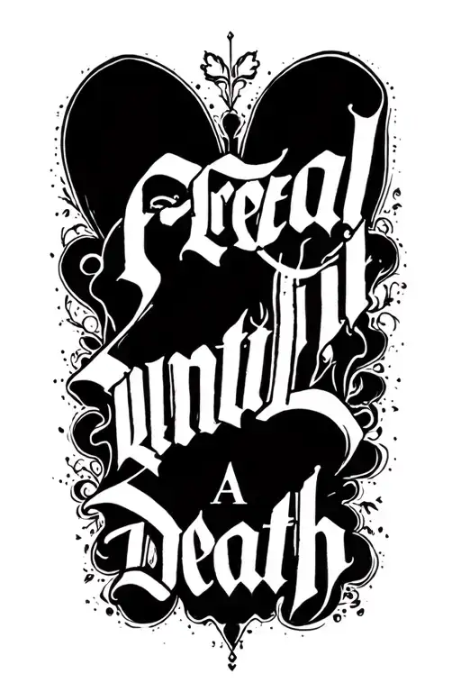 The Real Phrase Until Death In Spanish In Gothic Lettering Dark