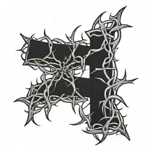 Crown Of Thorns On A Cross