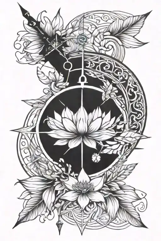 Lotus Compass And Arrow