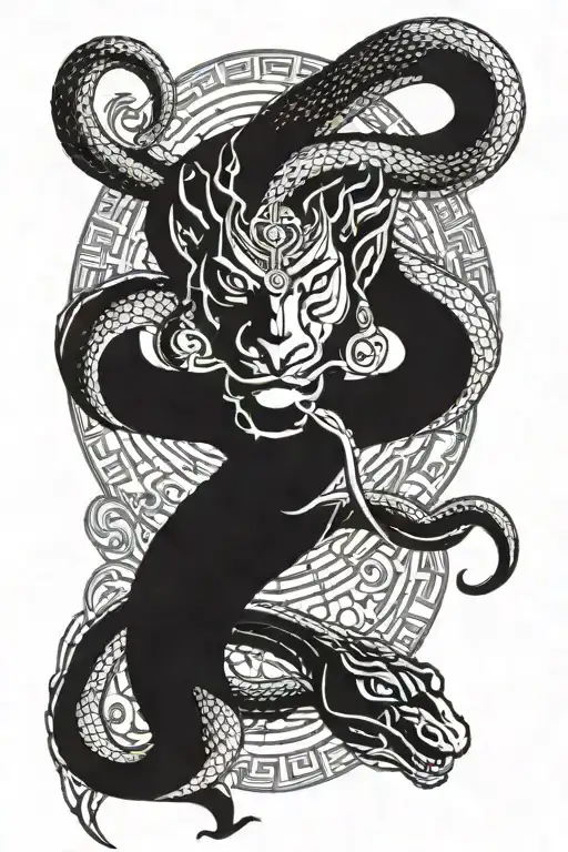 Make A Tattoo Design For Fore Arm With Shiva Snake And Covered Glowers With 888