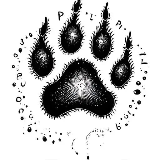 Dog Paw Print Inside Her Faxe