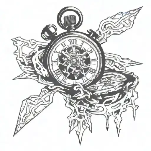 Broken Stop Watch With Time