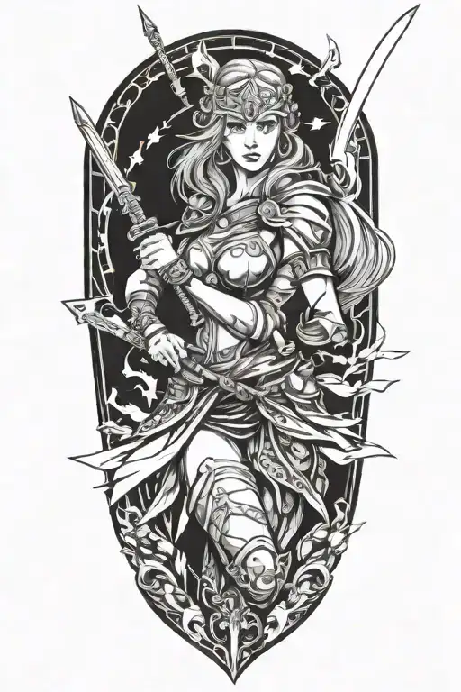 Video Game Valkyrie Warrior Woman Wielding A Sword