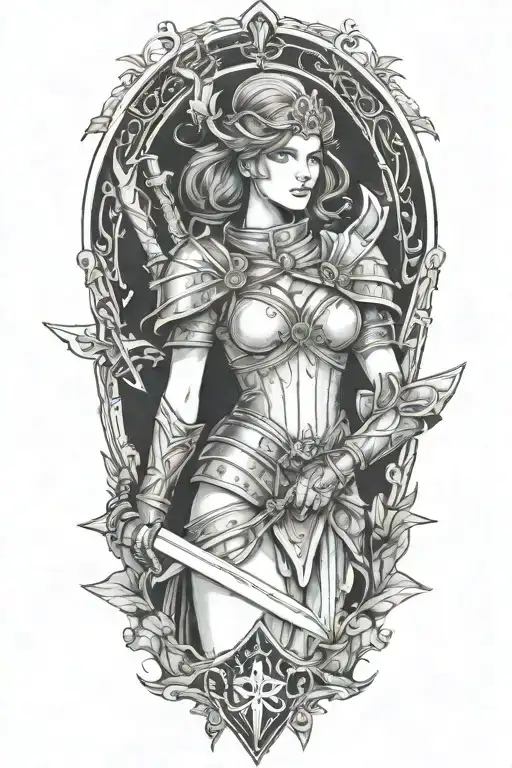 Video Game Valkyrie Warrior Woman Wielding A Sword