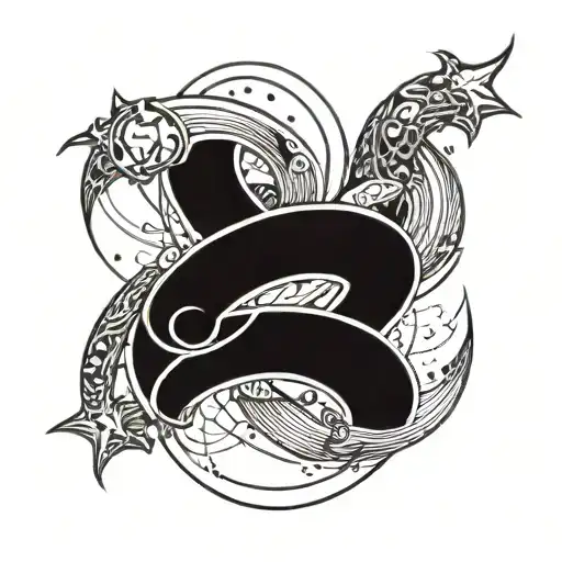 A Futuristic Interpretation Of A Money Symbol Intertwined With A Hurricane Symbol