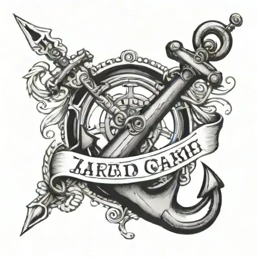 Anchor With Name Jared Wrapped Around