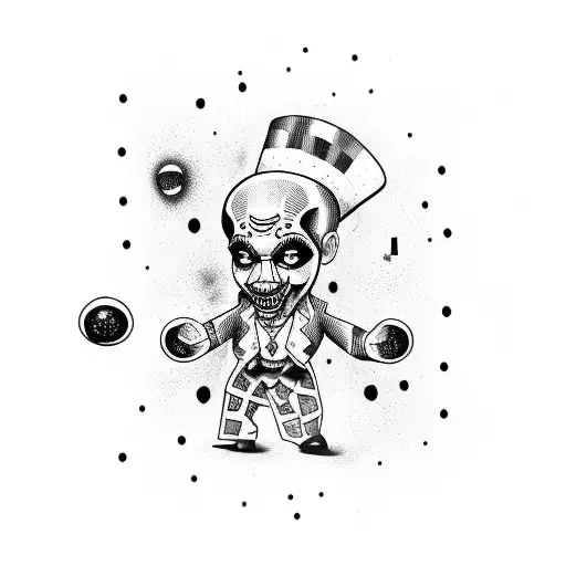 Chicano Clown With Bullet Holes And Money